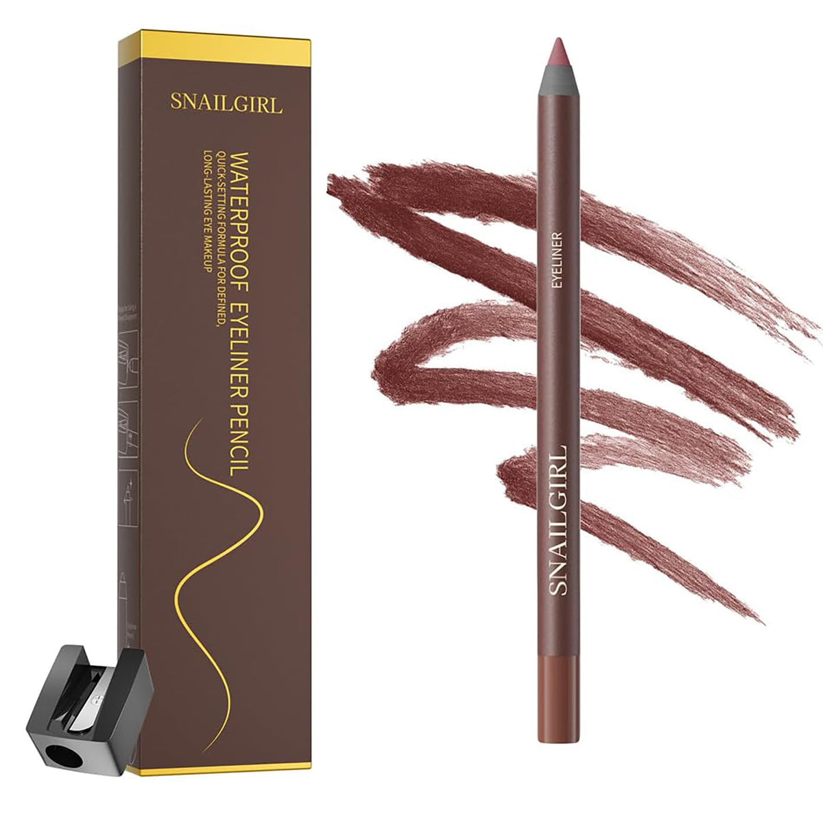 Waterproof Long Lasting Eyeliner Pencil - Smudge-Proof Plum Eye Makeup