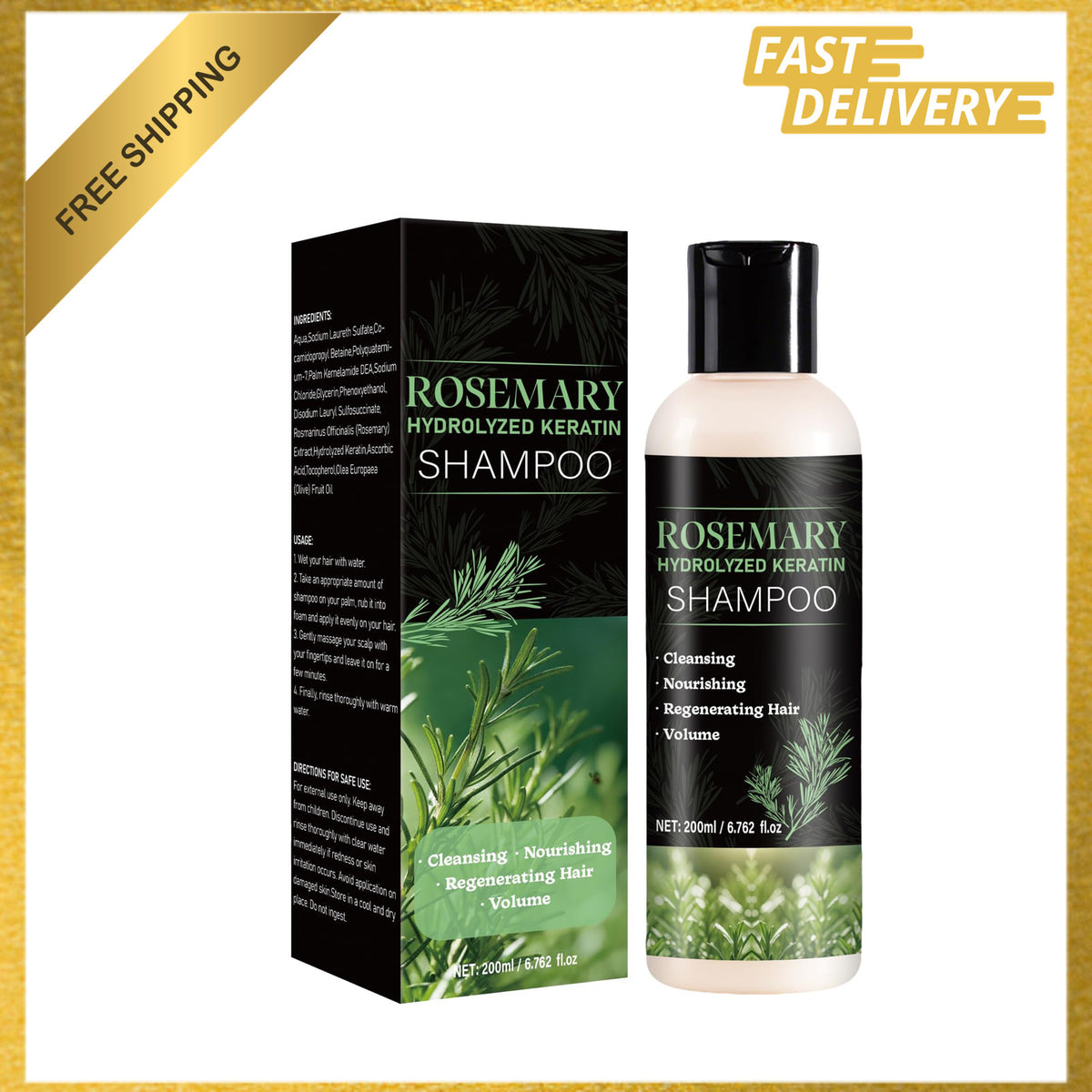 Rosemary Shampoo Hair Growth, Thickening, Strengthening with