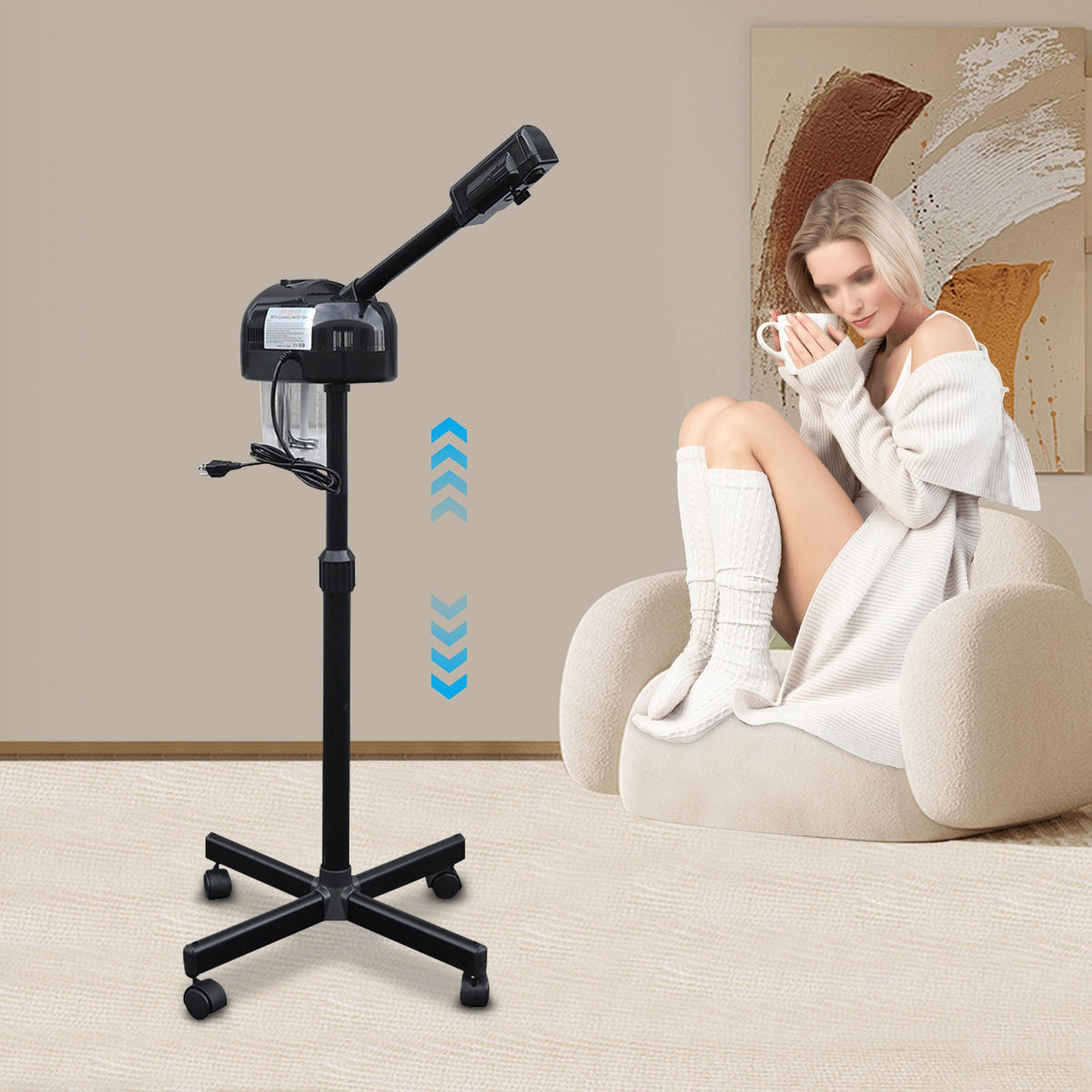 Black 2-in-1 Facial Steamer with Ozone - 750ml