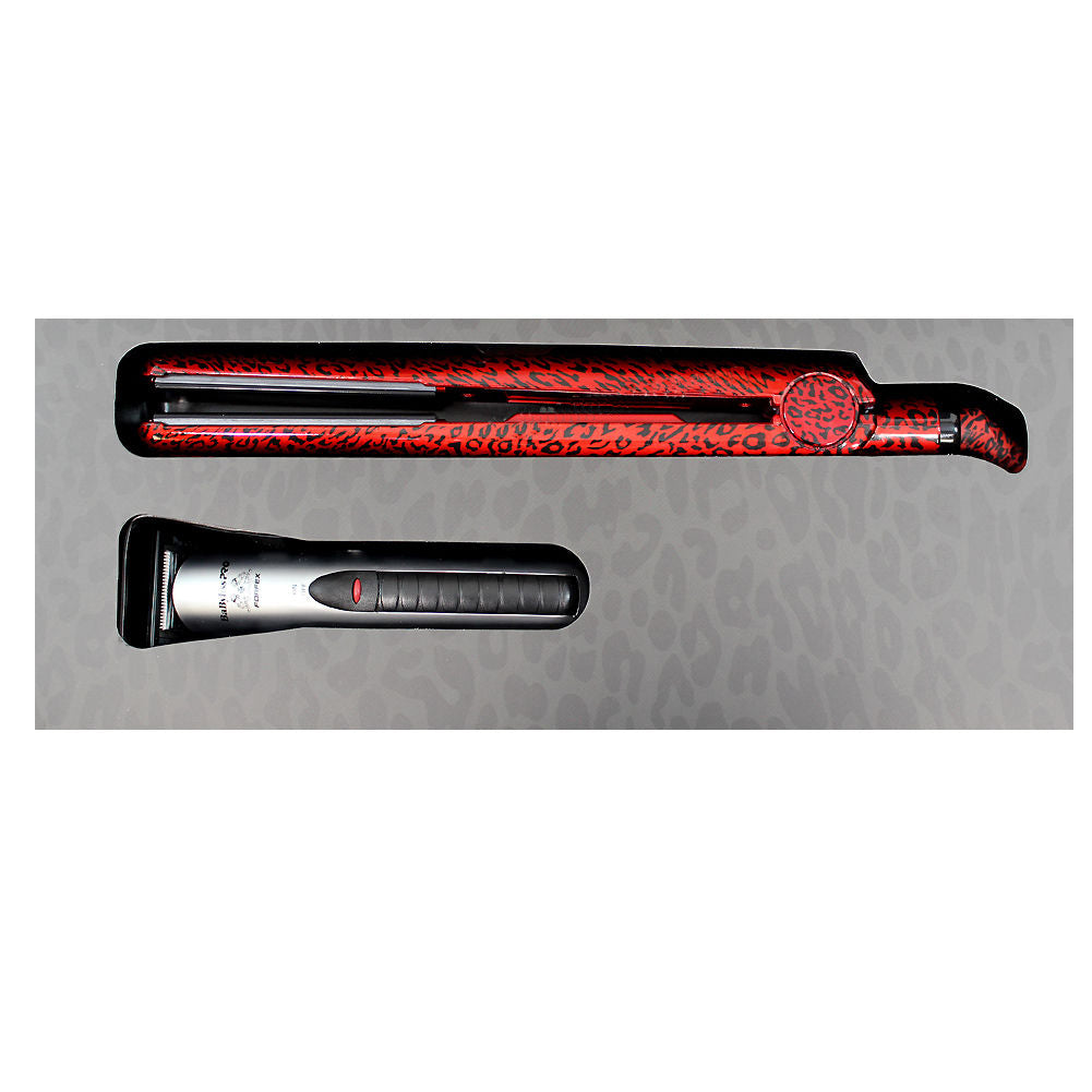BaByliss Pro Limited Edition Deco Cord 1-Inch Flat Iron & FX760 Cordless Trimmer Set