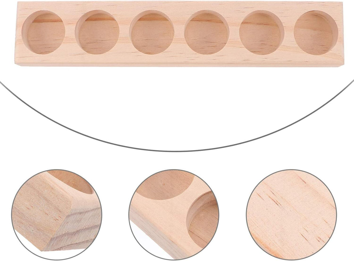 Wooden Essential Oil Bottle Organizer 6 Slots - Compact Desktop Display