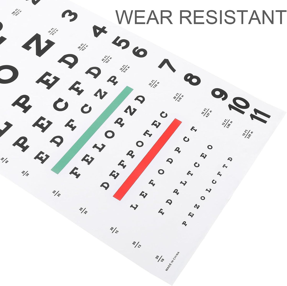 Snellen Eye Chart for Vision Testing - 20 Feet Wall Chart with Patching Kit