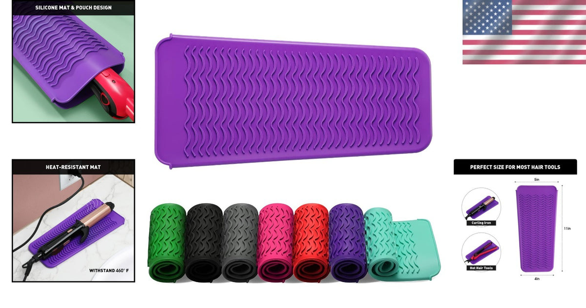 Heat-Resistant Silicone Travel Pouch for Flat Irons & Curling Tools