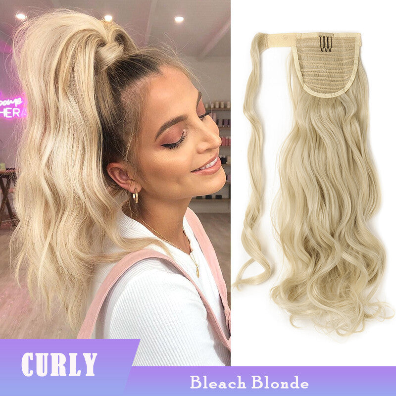 Clip-In Ponytail Hair Extensions Thick Wavy Natural Look 24-32 Inch