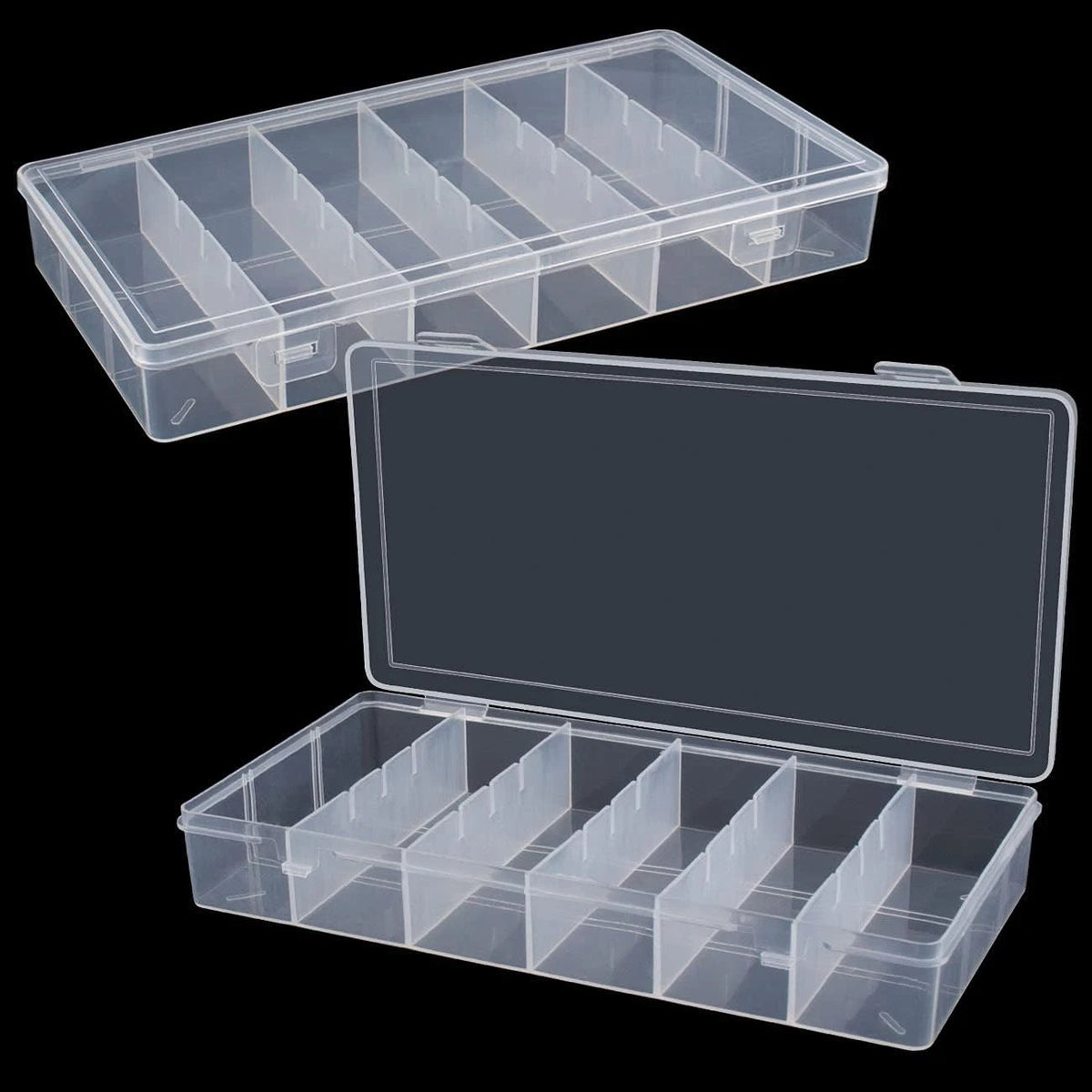 Clear Plastic Makeup & Cosmetic Storage Box with Dividers - Portable Organizer
