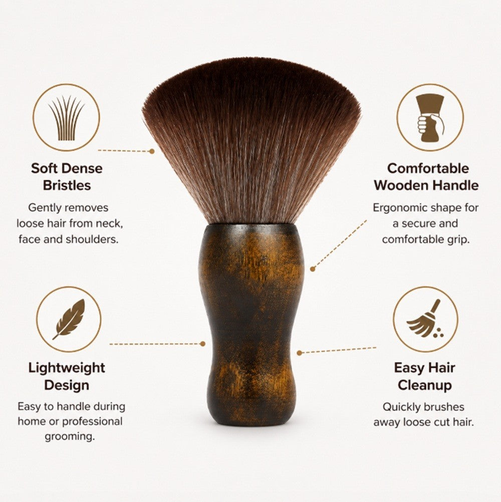 Neck Duster Brush for Haircut Cleanup and Grooming - Salon & Home Use