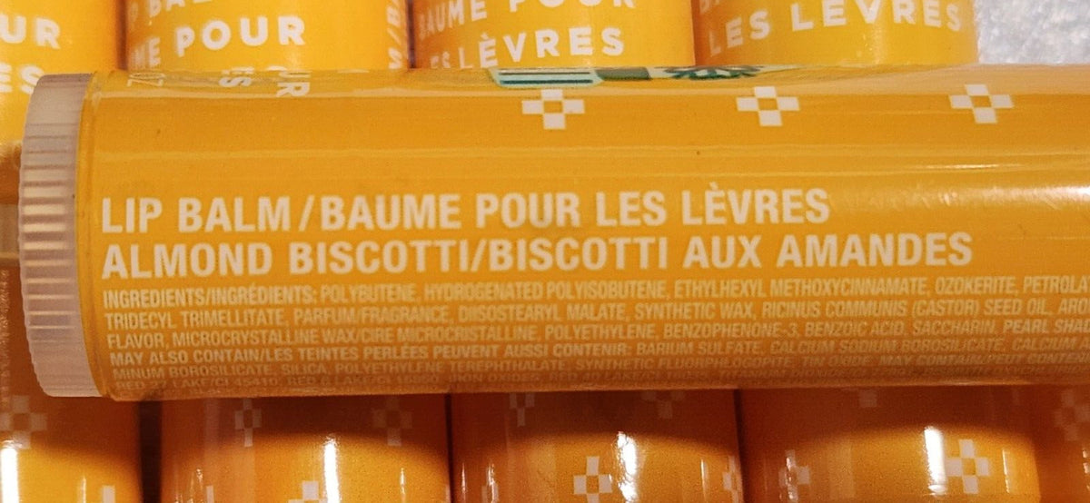 Almond Biscotti Lip Balm Set - 10 Pack, 0.15 oz Each, Moisturizing