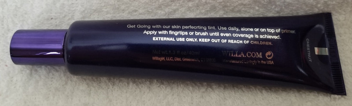 Willa Get Going Perfecting Skin Tint Shade 04 Chestnut, Sheer, 1.3 oz