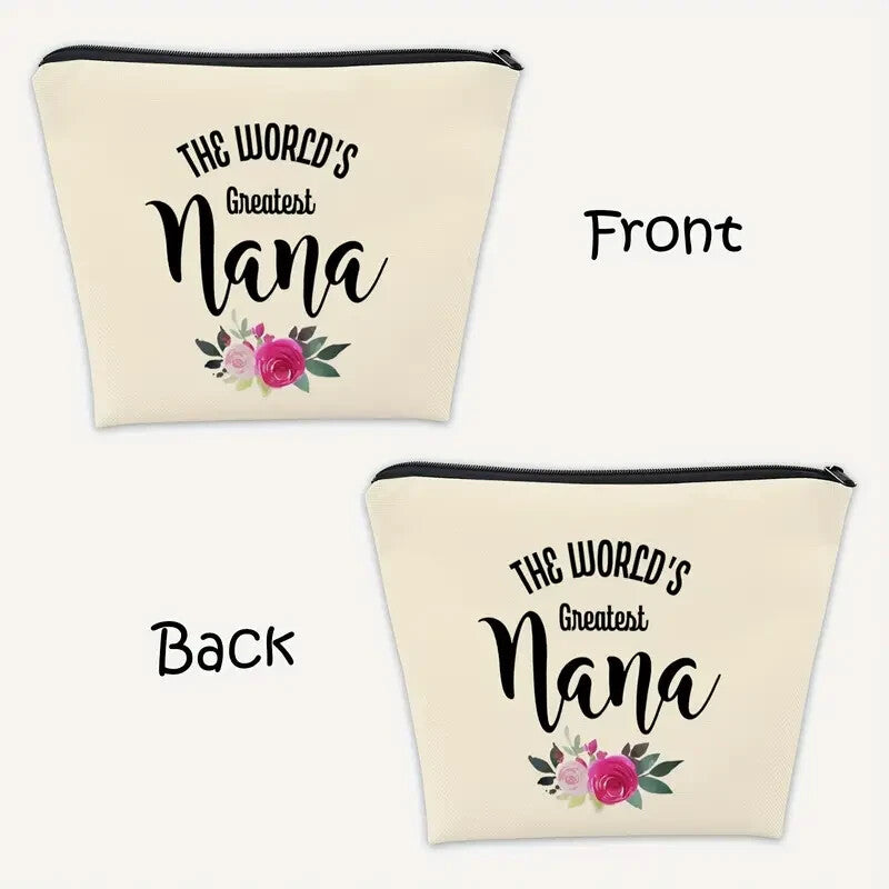 Personalized Nana Cosmetic Case - Gift for Greatest Nana Ever, Zipper Makeup Bag