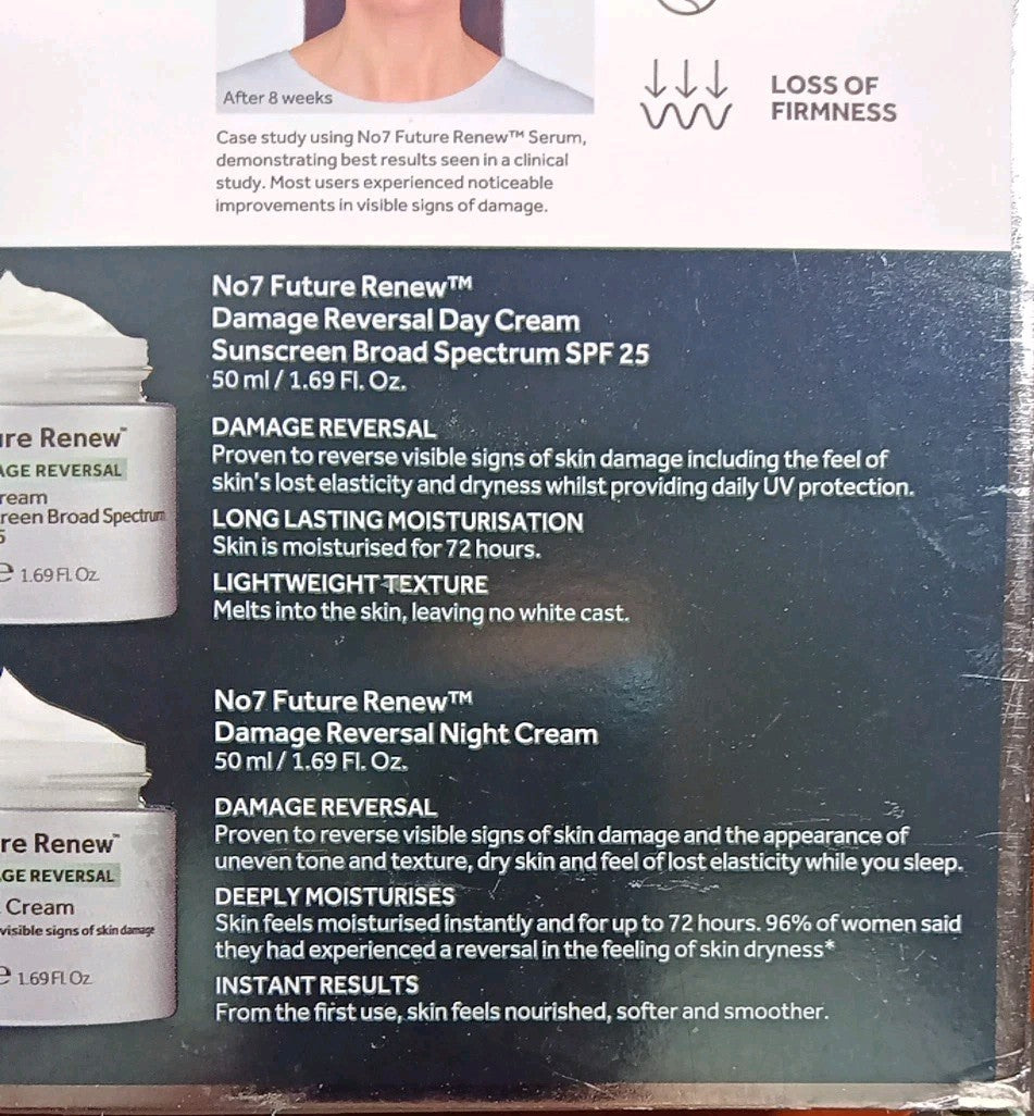 No7 Future Skin Damage Reversal System Kit - Night & Day Cream, Serum, Sunscreen