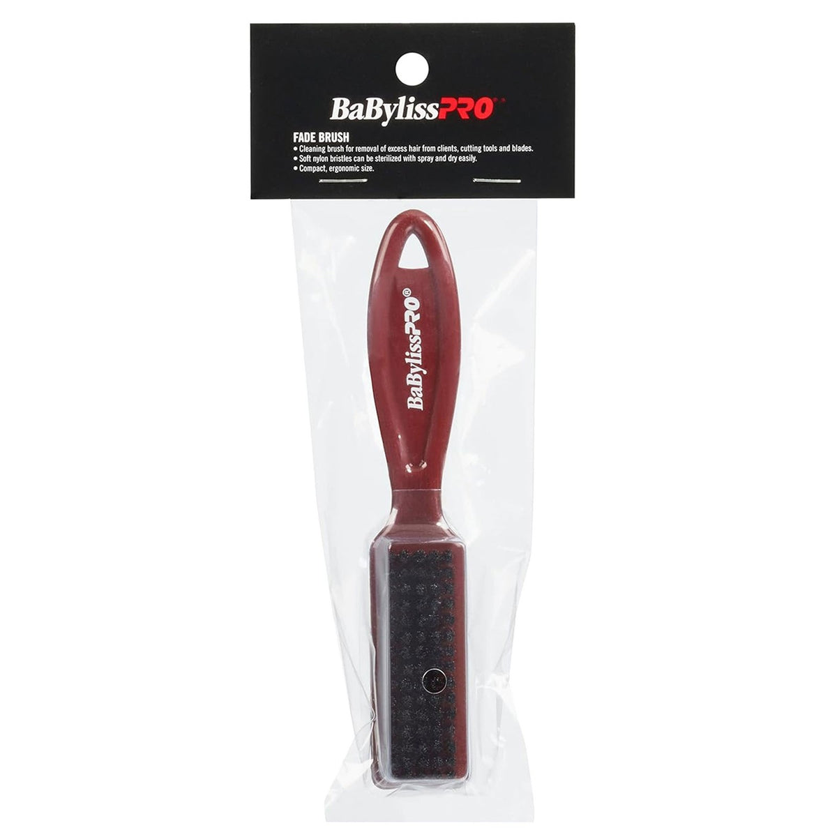 BaByliss Pro Fade Brush - Red Hair Cutting Tool for Barbers & Stylists