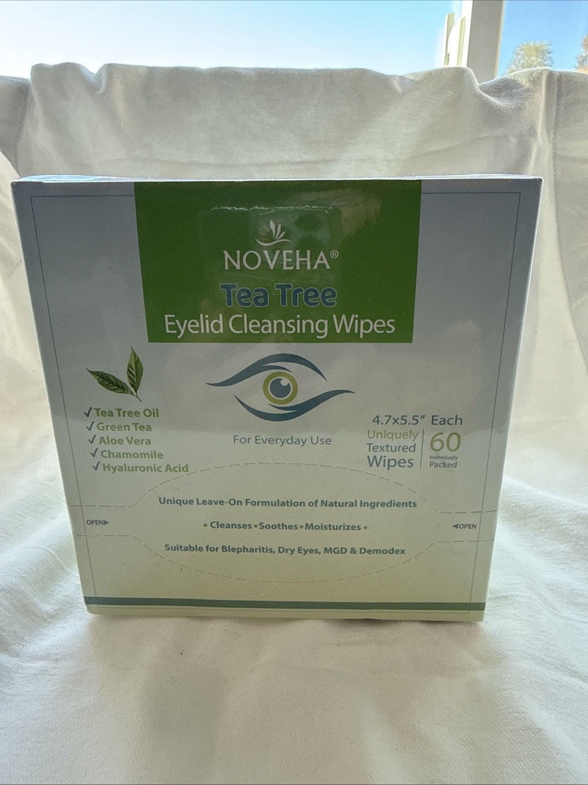 Tea Tree Eyelid Cleansing Wipes - 60 Count, Eye & Lash Hygiene