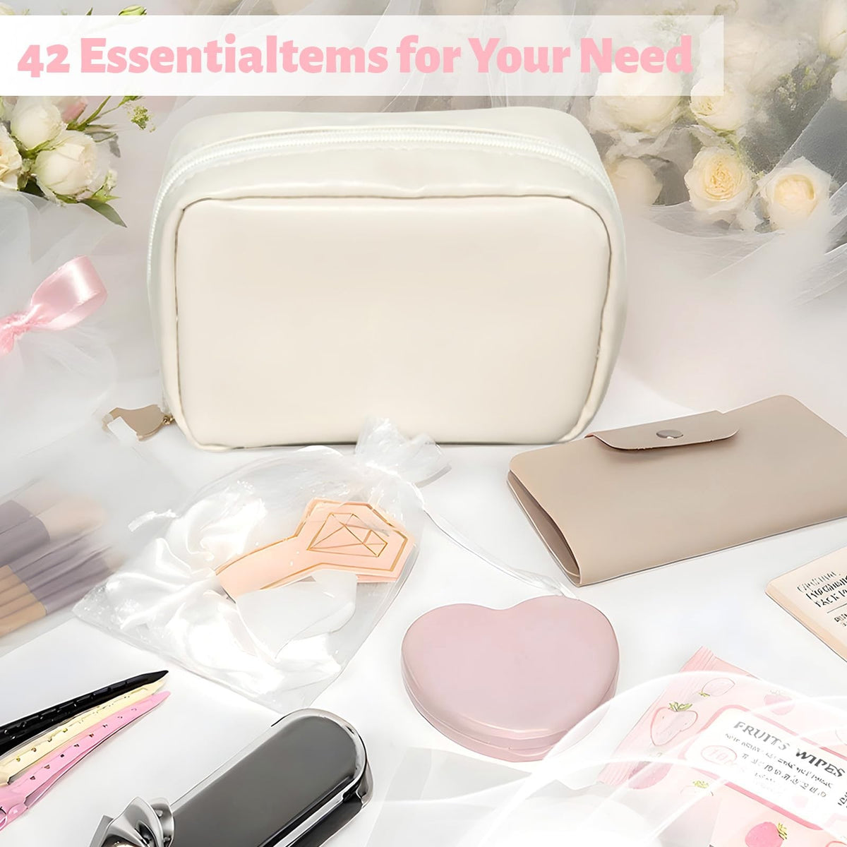 Women's Wedding Emergency Kit with Makeup, Sewing, and Hair Supplies