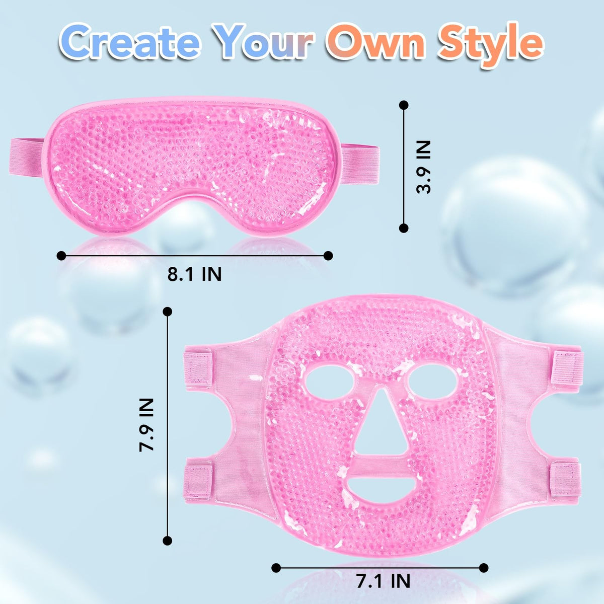 Cooling Gel Eye Mask for Puffy Eyes & Migraines - Reusable Hot & Cold Compress