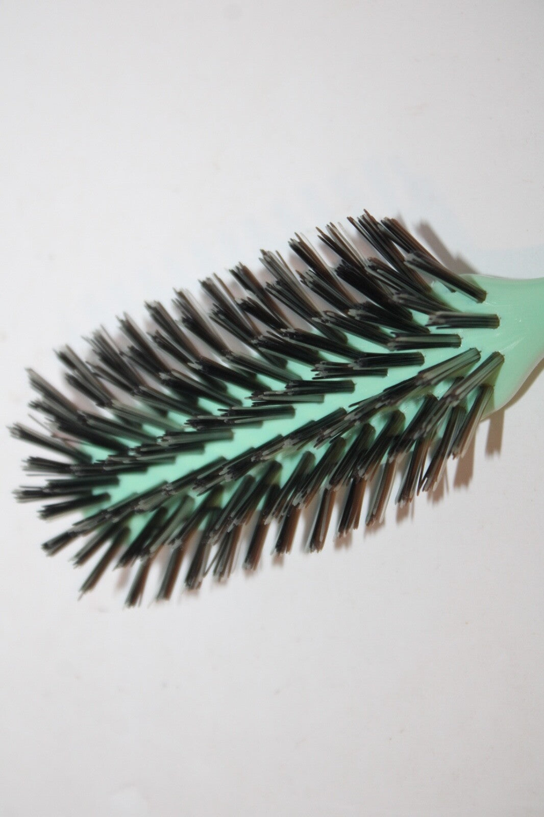 Vintage Green Hair Brush with Dupont Nylon Bristles - 7.5" Old Stock