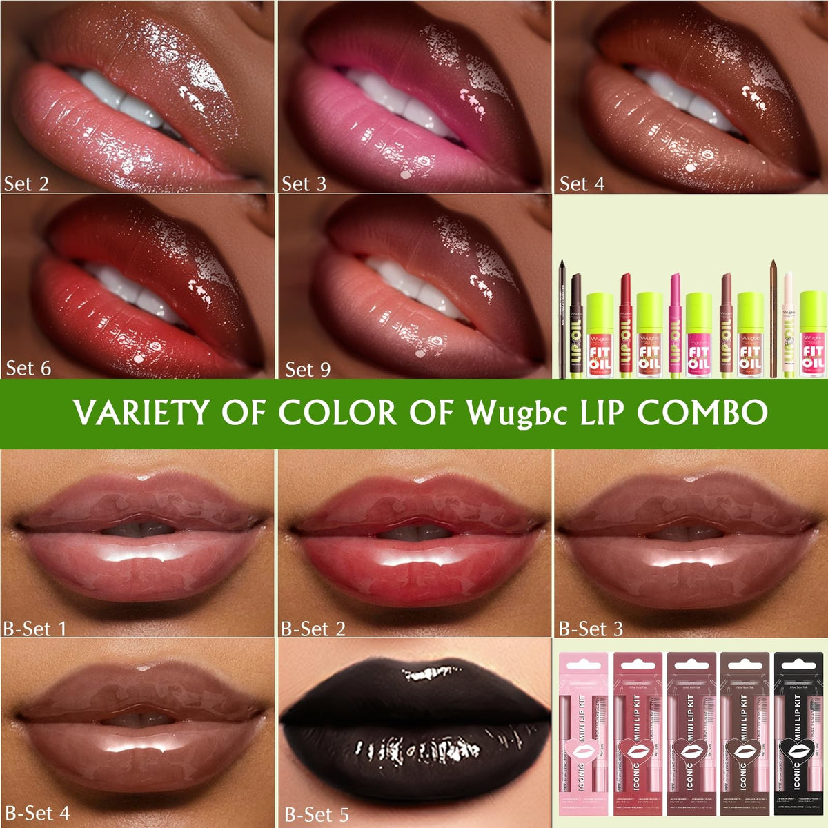 Lip Makeup Set with Lip Liner & Hydrating Lip Gloss Oil - 3 Pieces