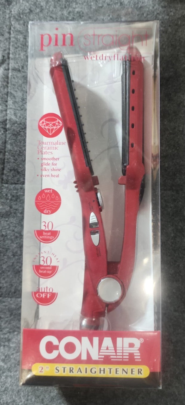 Wet Dry Flat Iron with Tourmaline Ceramic Plates - Conair 2'' CS36F-2PK