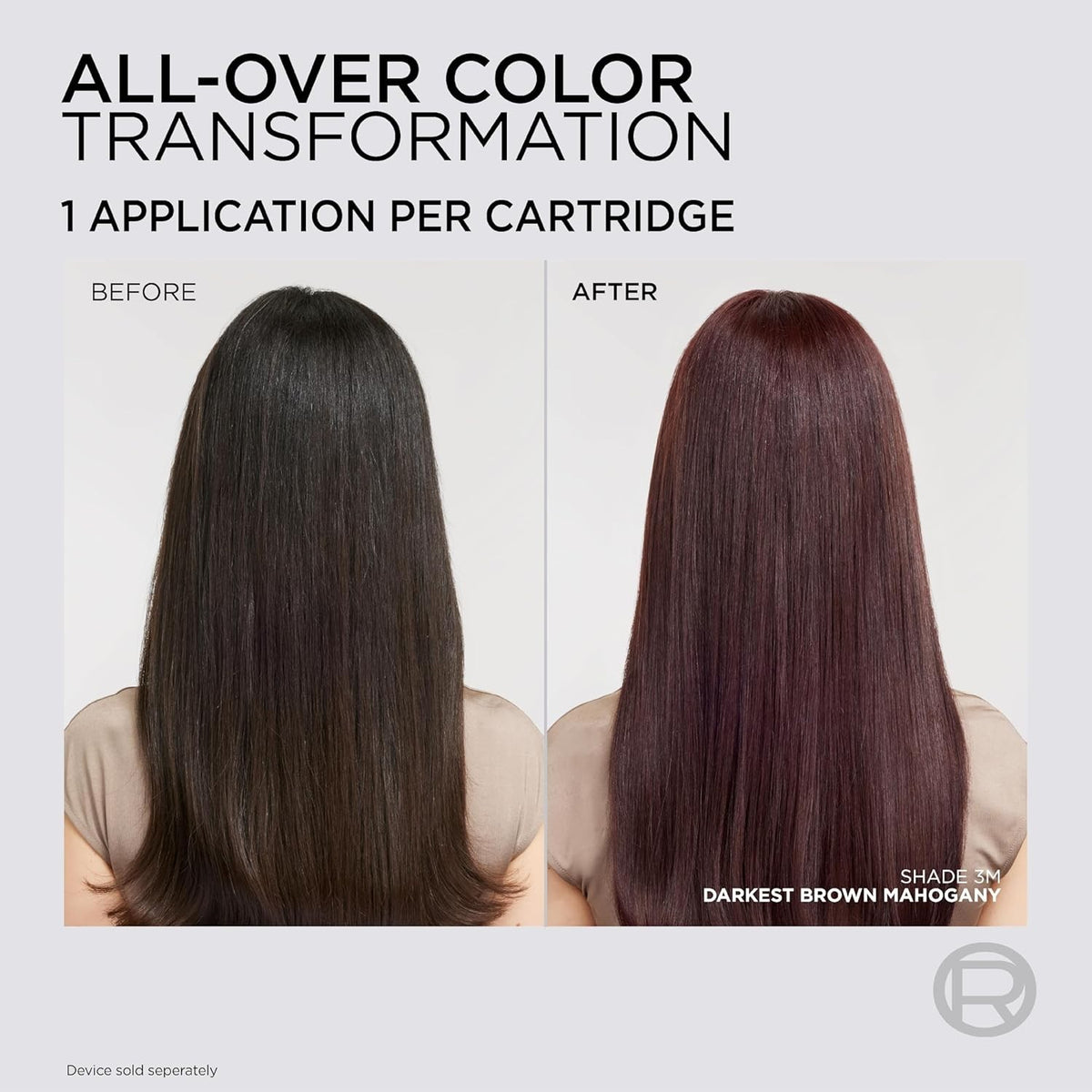 Hair Color Cartridge for At-Home Permanent Hair Dye - Darkest Brown Mahogany - 2 Pack