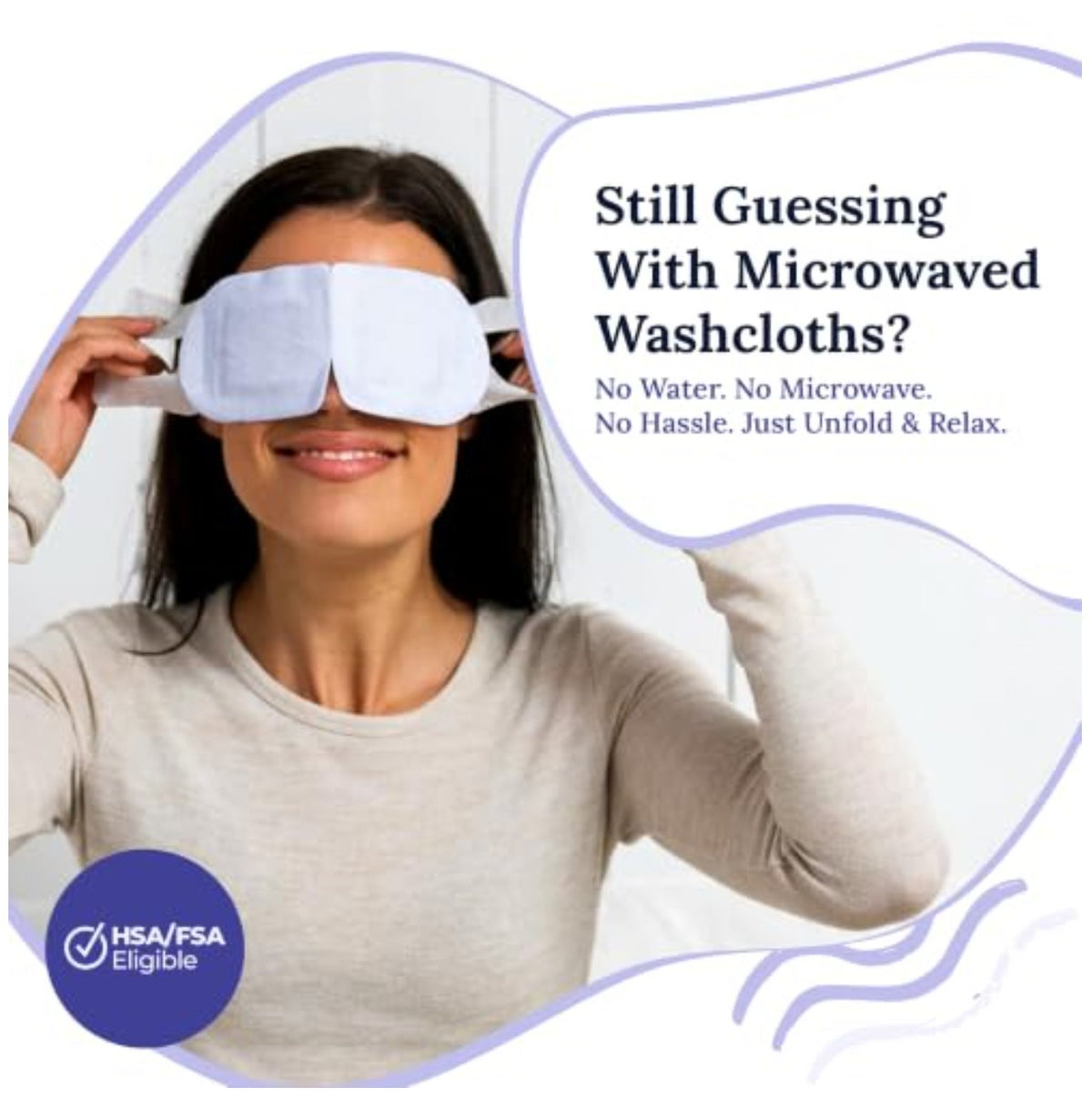 Self Heating Eye Mask - Disposable Warm Compress for Dry Eyes, 30 Count