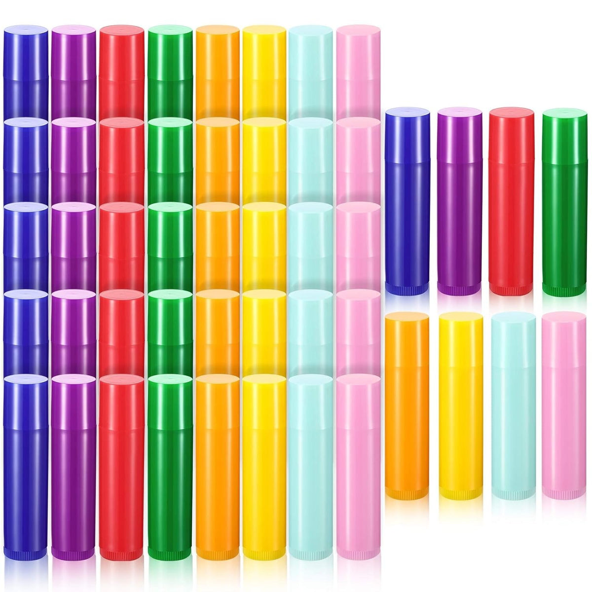 48pcs 5ml Refillable Lip Gloss Tubes with Rotating Caps - Bright Colors