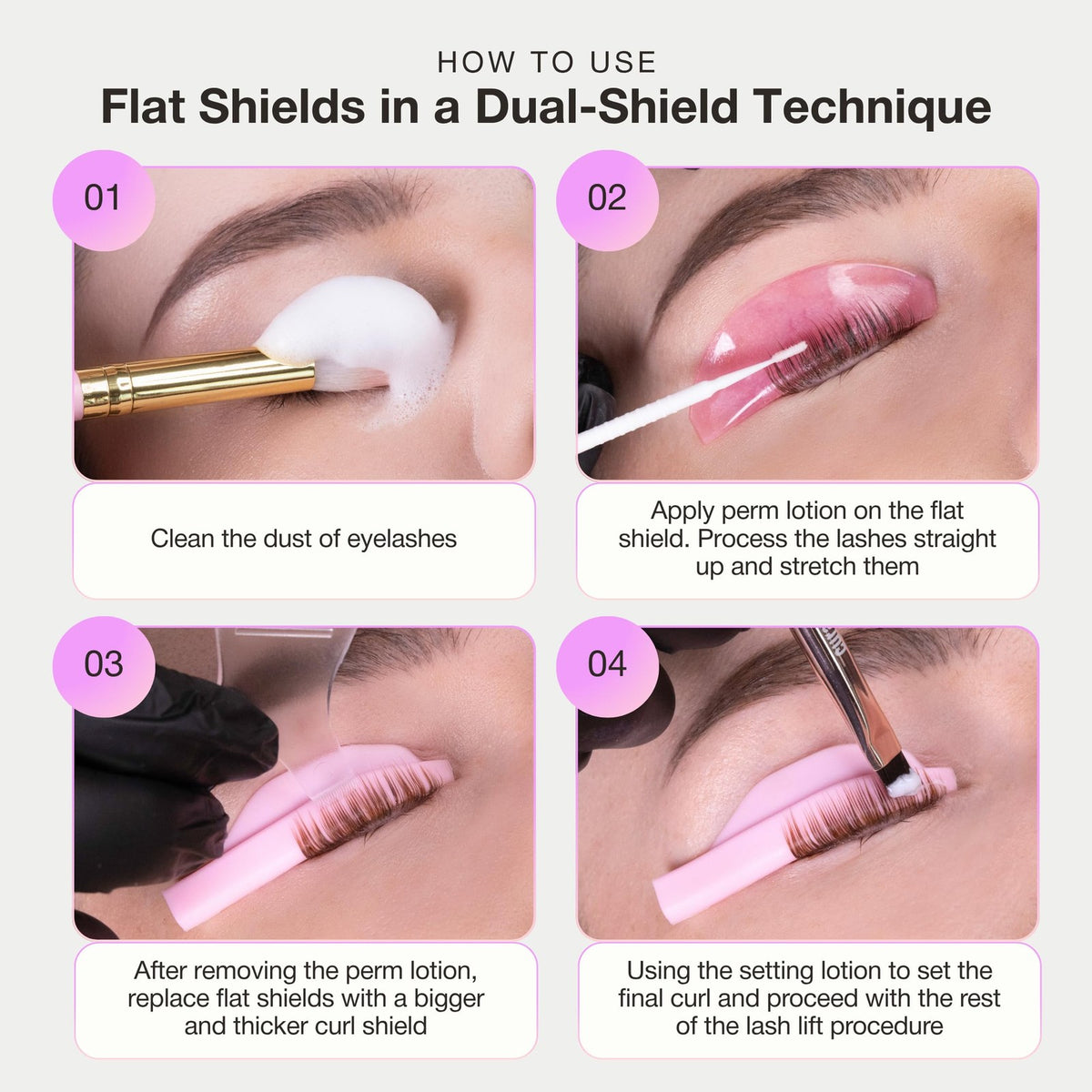 Self-Adhesive Lash Lift Shields - Flat Silicone Eyelash Perm Pads for Professional & Home Use