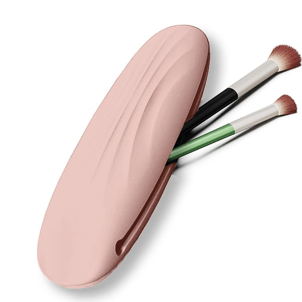 Pink Silicone Travel Makeup Brush Holder Case Portable Cosmetic Pouch