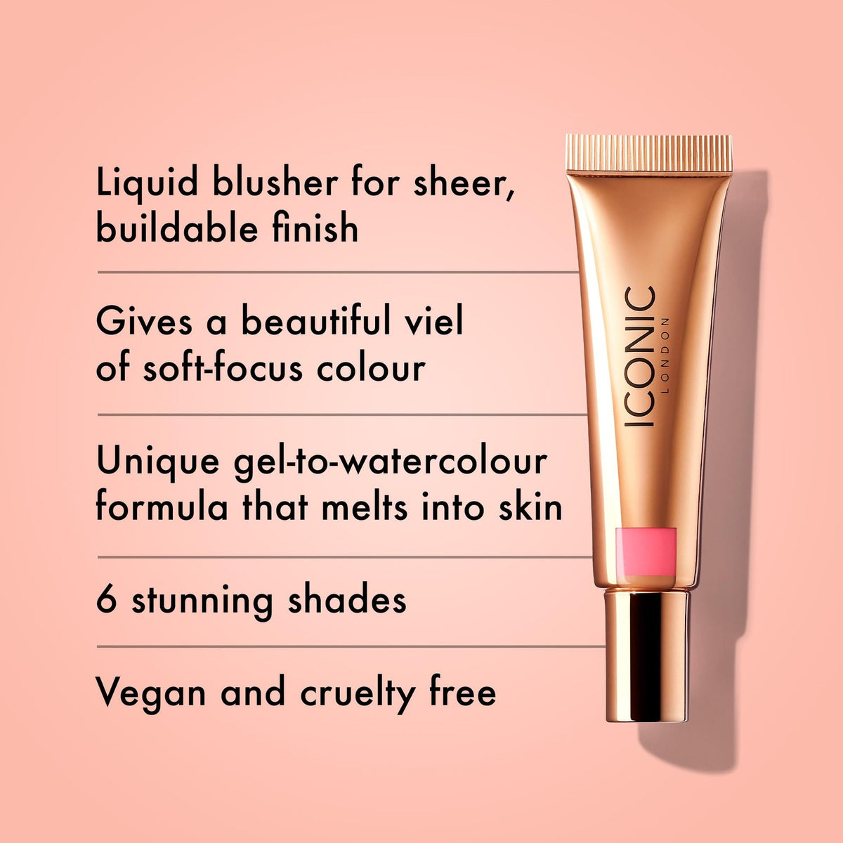 Iconic London Sheer Blush Power Pink Liquid Cream Blush 0.42 fl oz