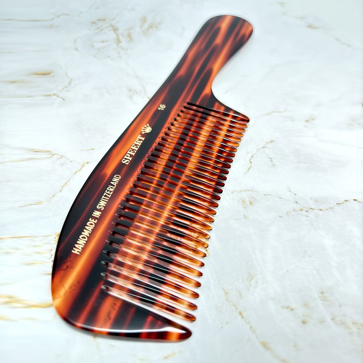 Handmade Swiss Tortoise Shell Comb 8-Inch Wide Tooth Hair Comb