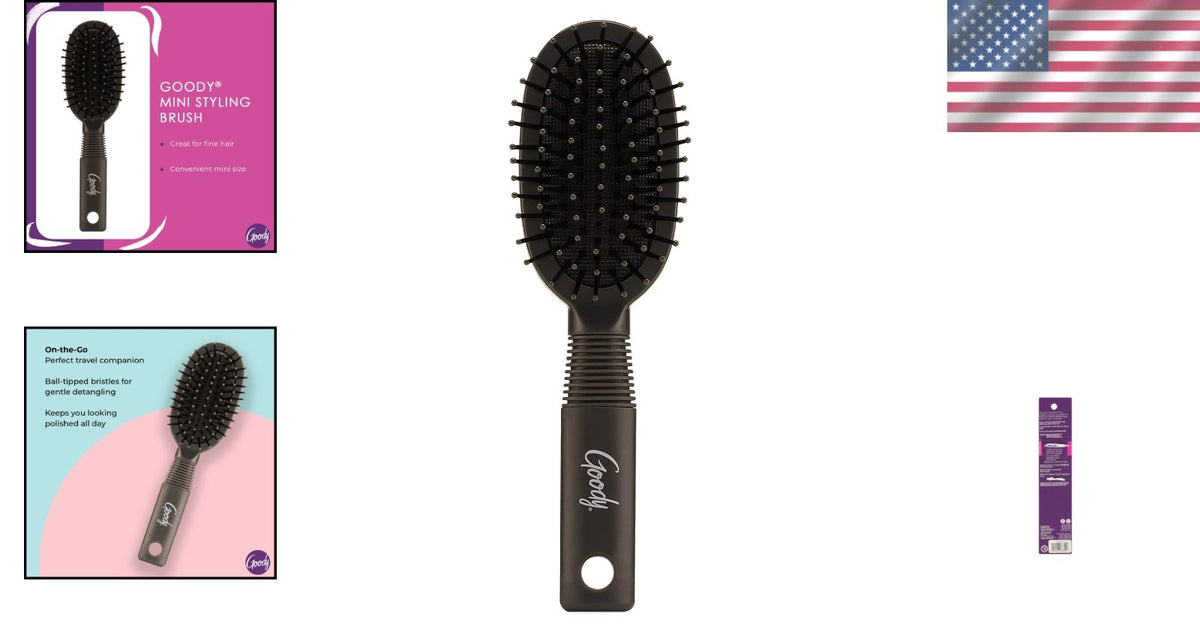 Mini Detangling Cushion Hairbrush for Kids and Adults - Travel-Friendly, Gentle Tangle Comb