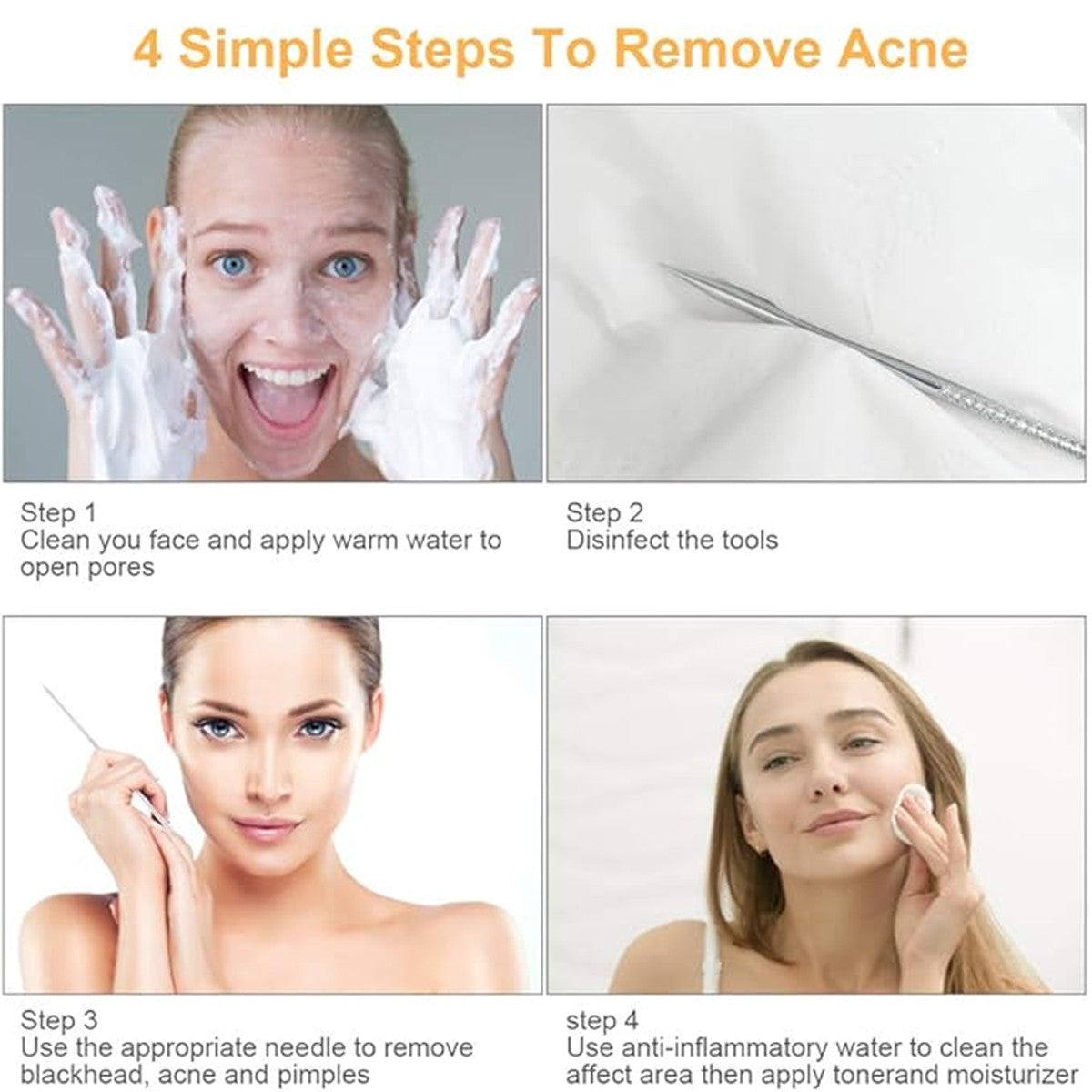 Professional Blackhead Remover Tool Kit with 16 Stainless Steel Extraction Tools