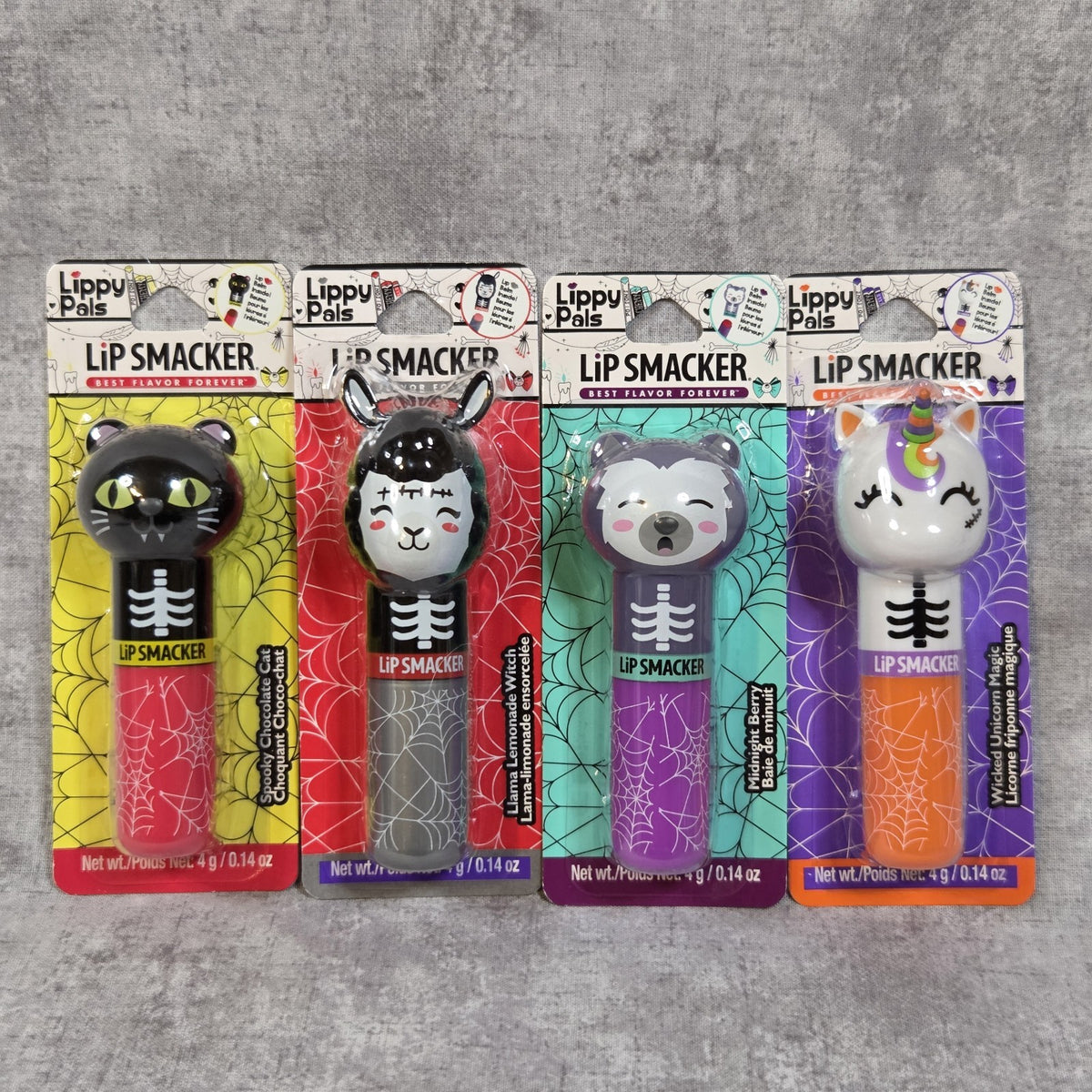 Halloween Lip Balm Set - Unicorn, Cat, Llama, Bear, Chocolate & Lemonade Flavors