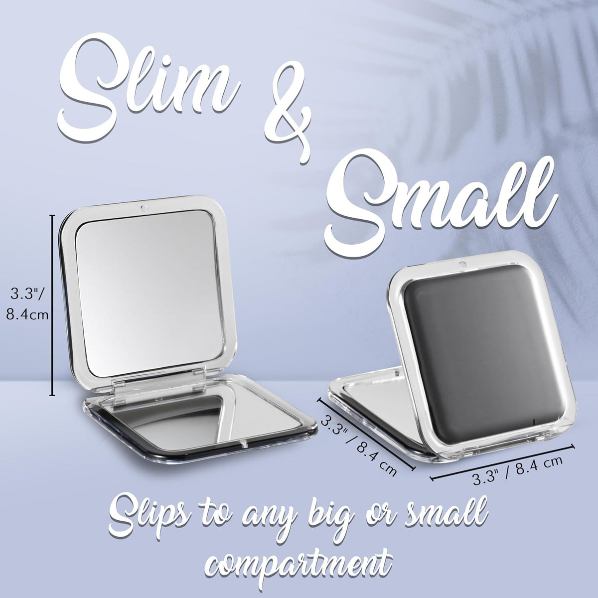30X Compact Travel Magnifying Mirror with 1X & 30X Glass for Grooming