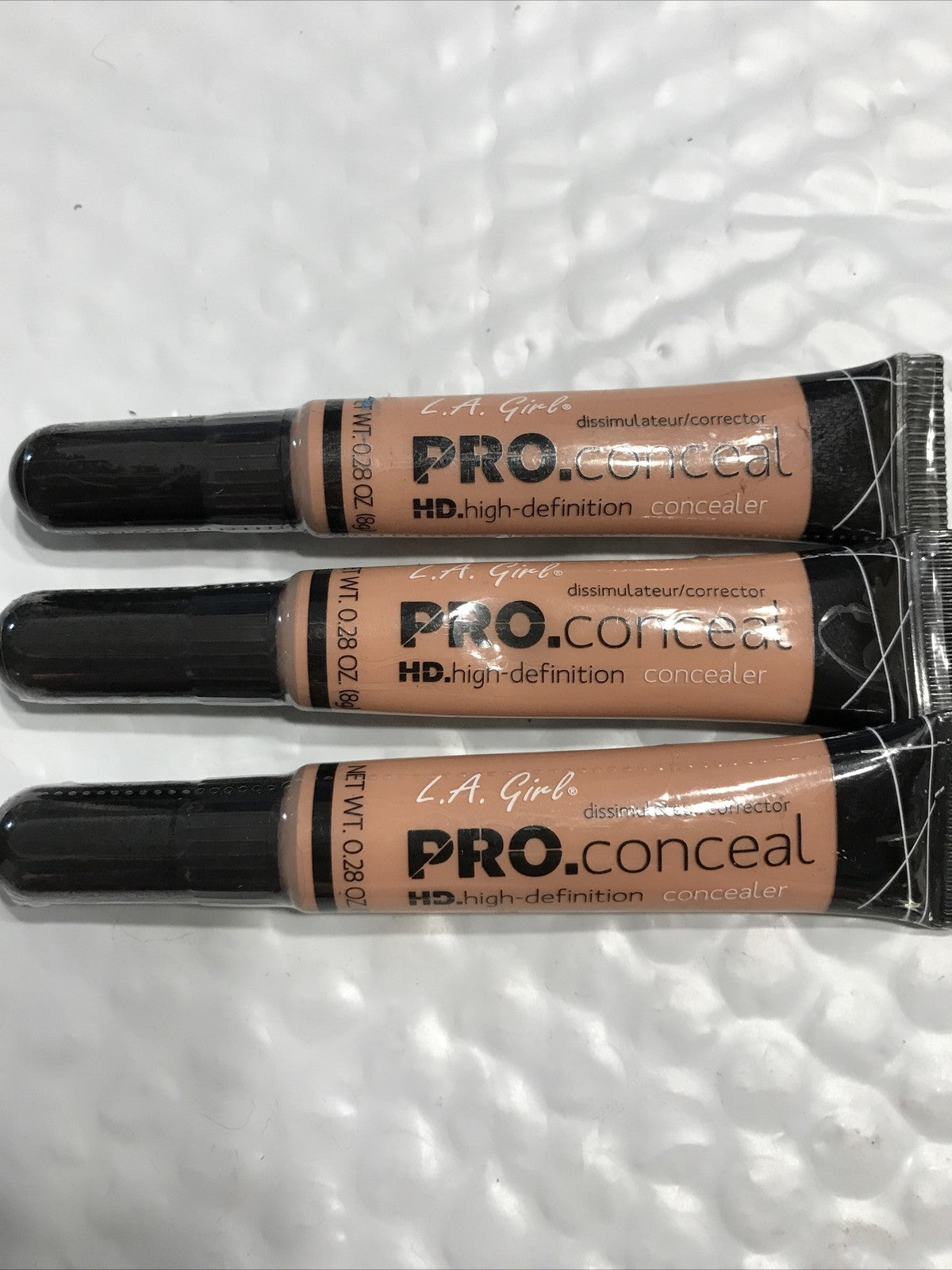 3-Pack HD Concealer Tubes - Nude Finish, Long-Lasting, Sealed