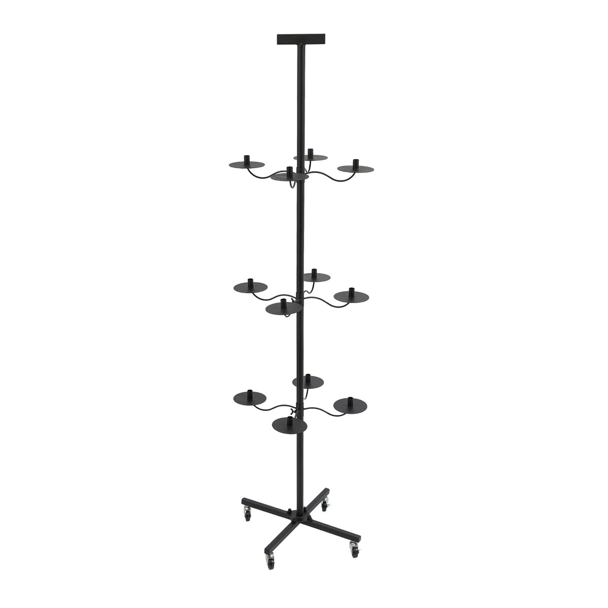 12-Wig Capacity Display & Storage Rack with Rotating Tiers - Black