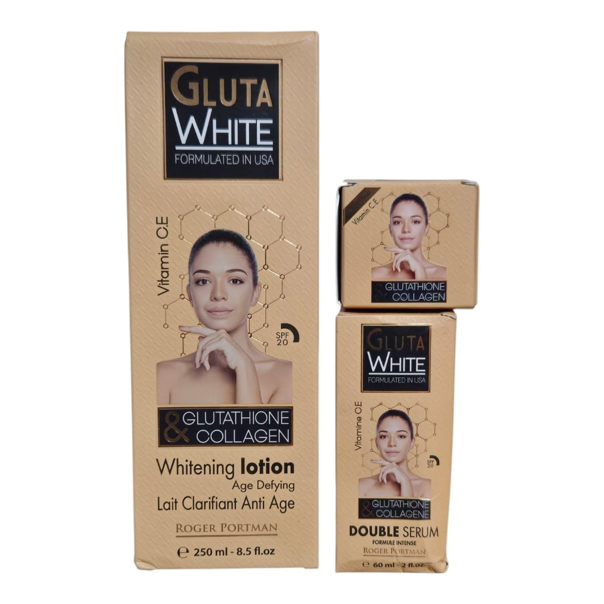 Gluta White Age Defying Lotion with Glutathione & Collagen 250ml - Serum & Cream Set