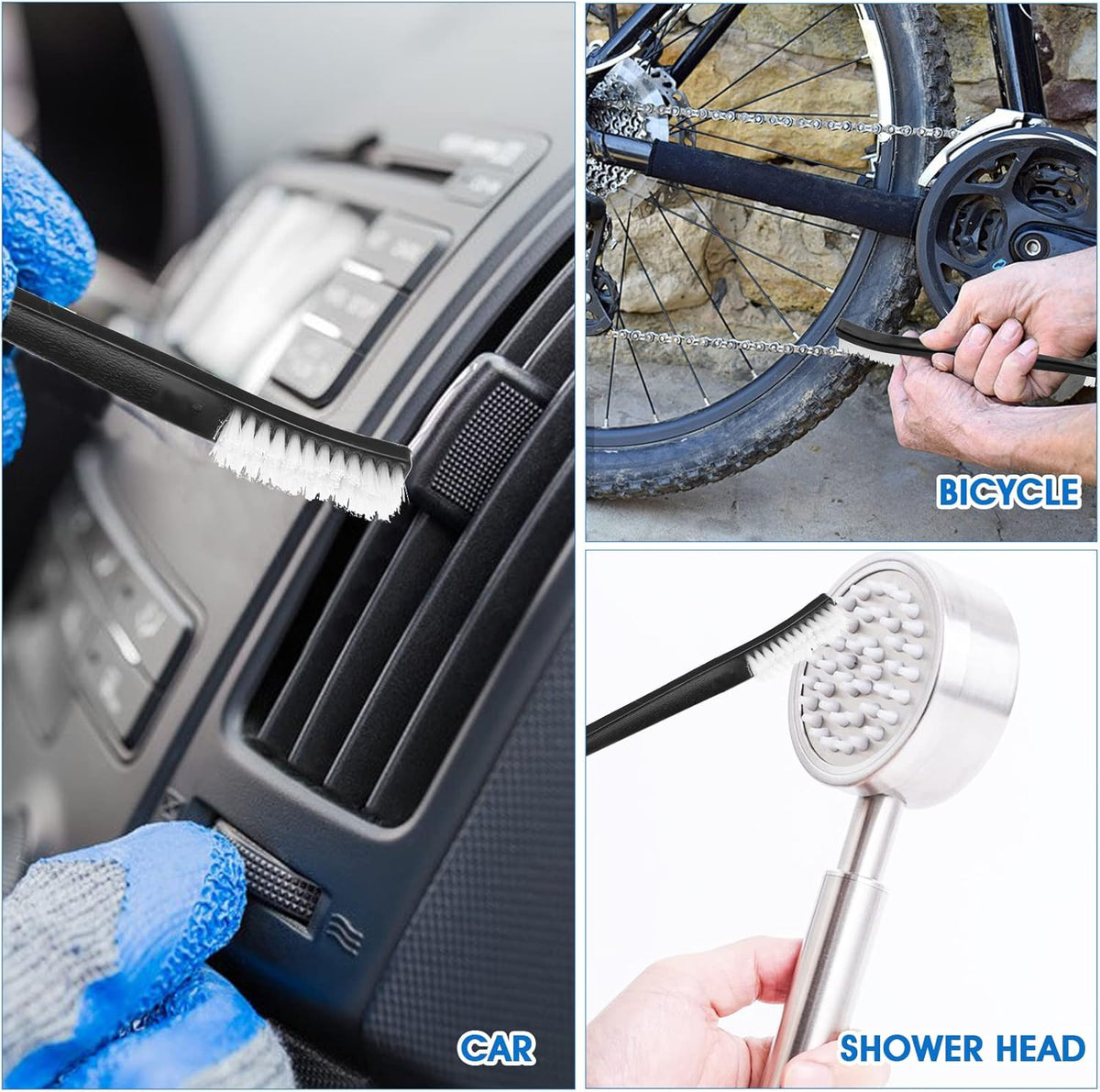 Double-Ended Nylon Cleaning Brushes Set of 9 for Small Objects and Tight Spaces