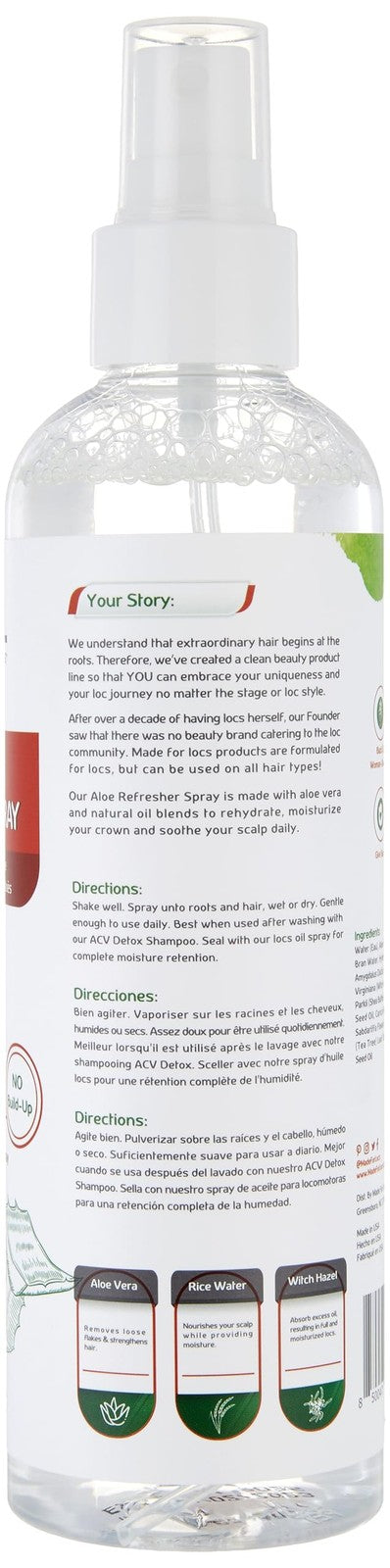 Made For Locs Aloe Vera Refresher Spray - 8 oz 2 Pack for Daily Moisturizing & Scalp Care