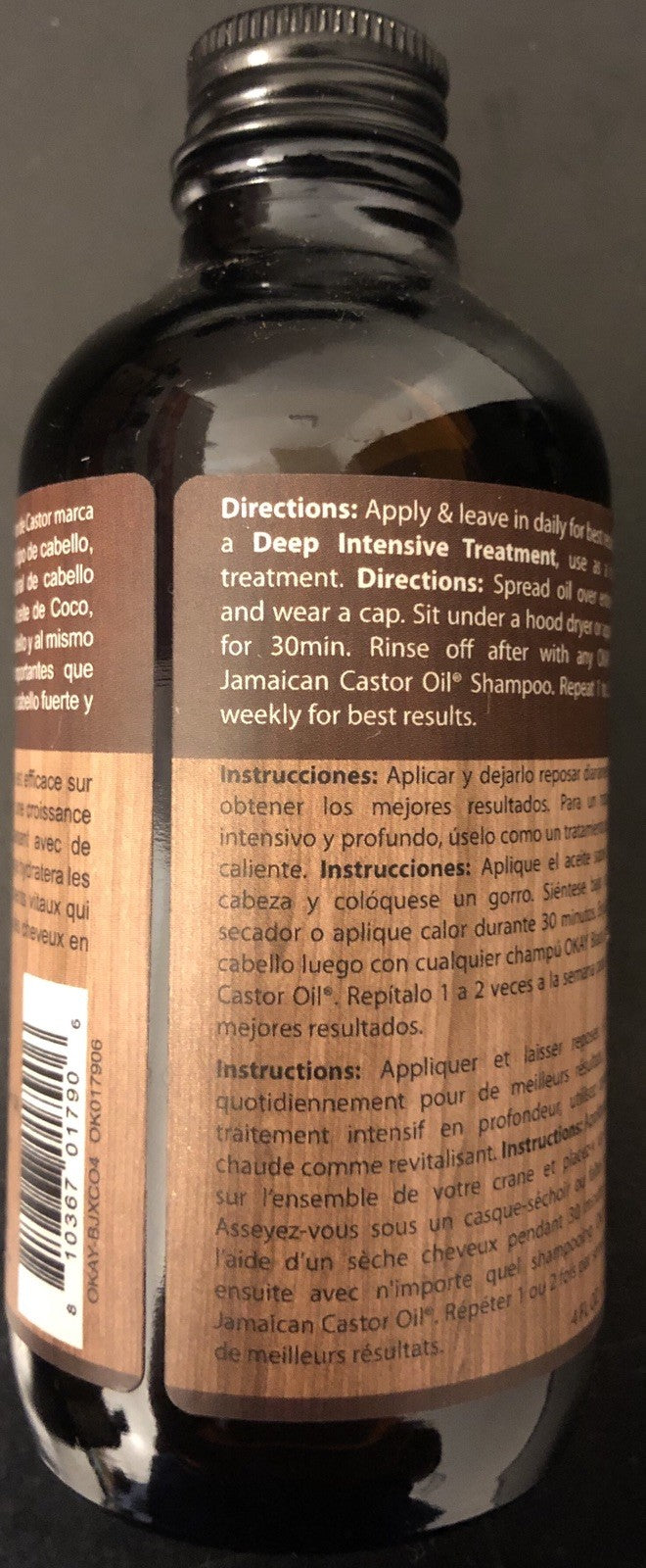 Black Jamaican Castor Oil Extra Dark 4oz - Natural Hair & Skin Treatment