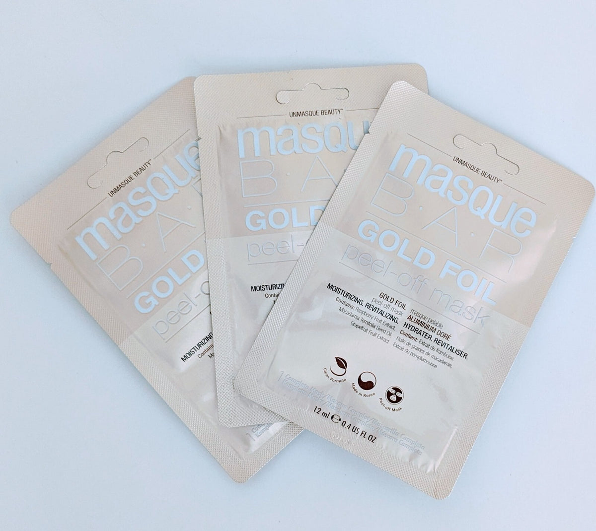 Gold Foil Peel Off Facial Mask - 3 Pack