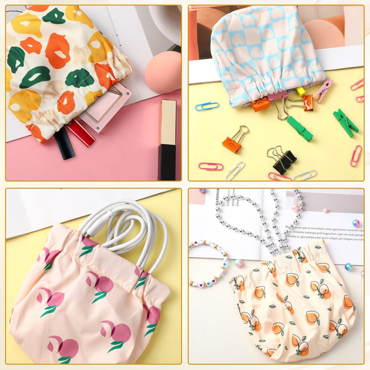 Elastic Hair Tie Organizer Set - 6 Pieces, Aesthetic Hair Accessories