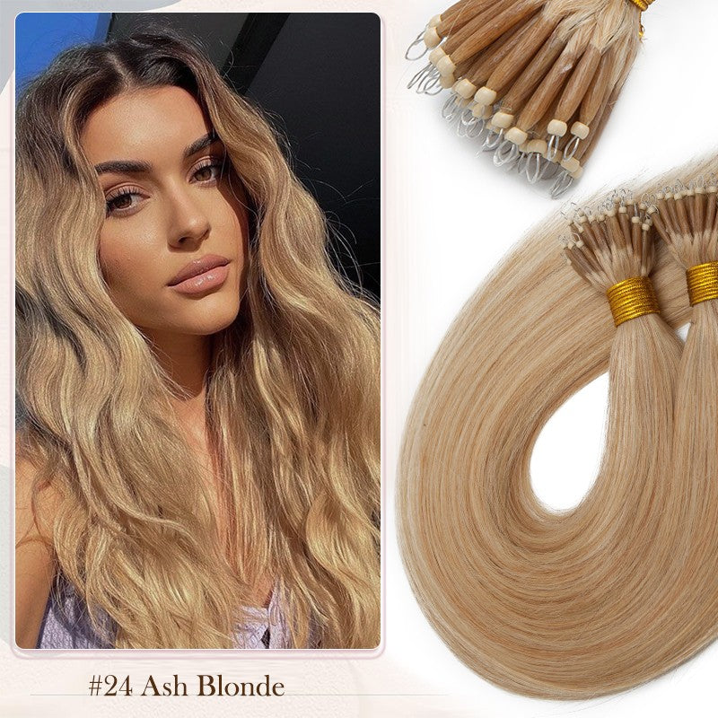 Nano Beads Hair Extensions 100% Remy Human Hair Balayage Ombre Blonde