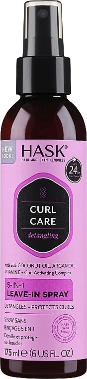 HASK Curl Care 5-in-1 Leave-In Hair Spray - Moisturizing Detangler & Heat Protectant 6 fl oz