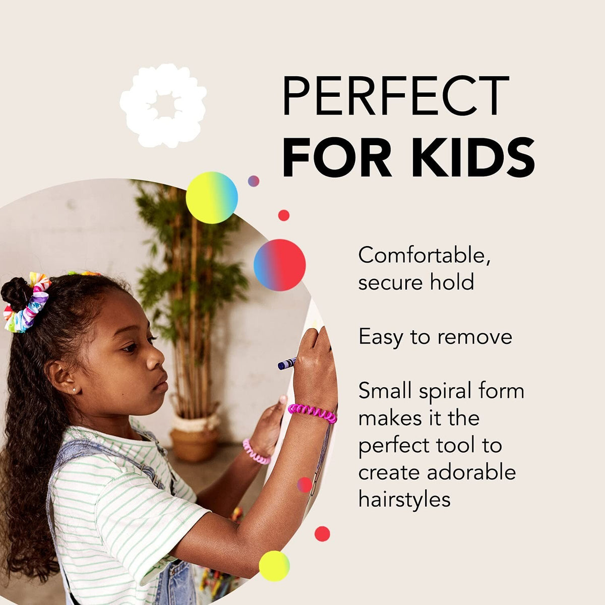Lot of 2 Invisibobble Kids' Sprunchie Spiral Hair Ring - Crayola