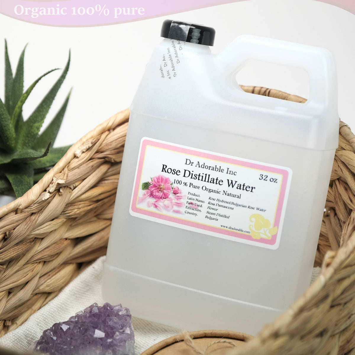 Organic Pure Rose Water Facial Toner with Spray - Skin Refresh & Soothing