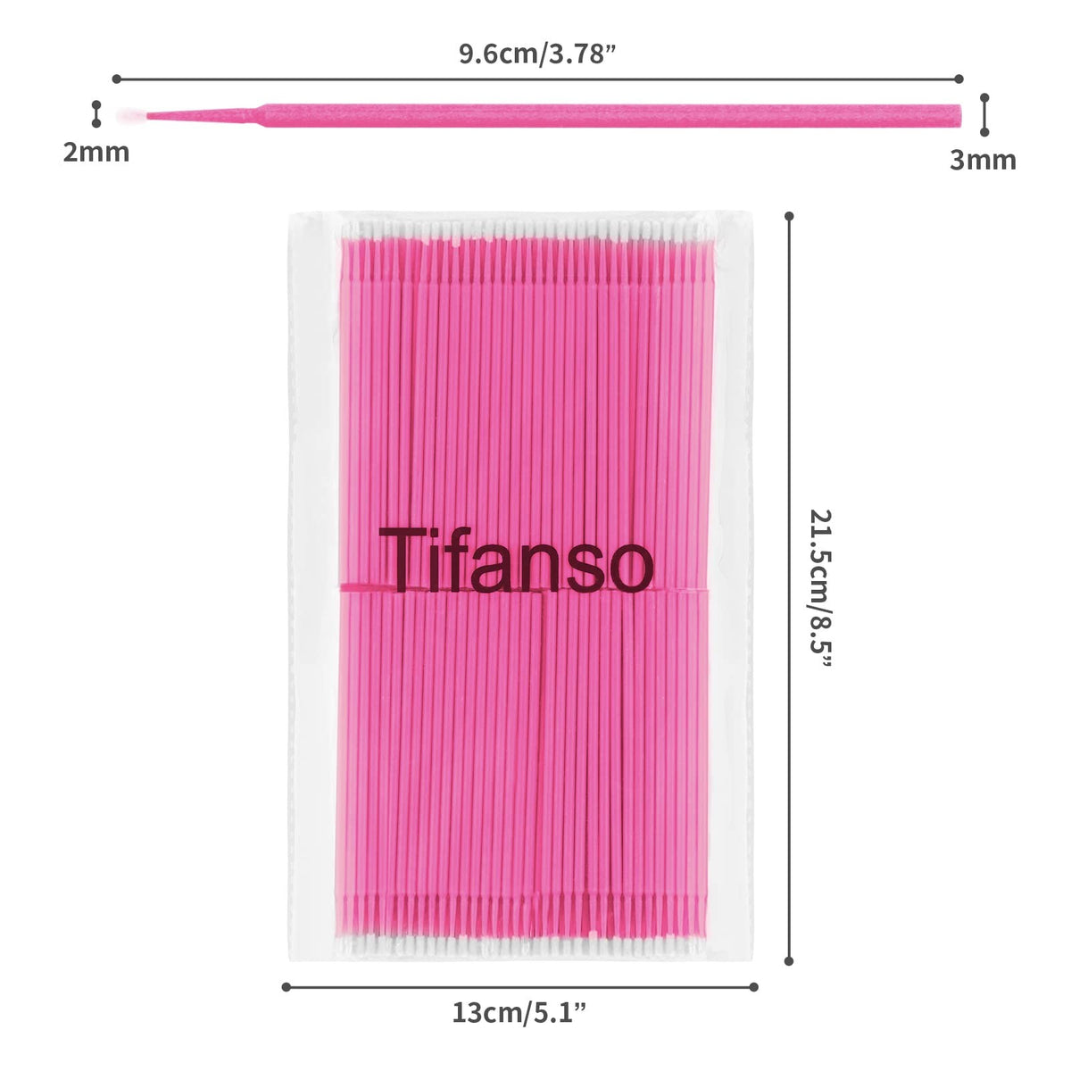 Disposable Micro Cotton Swabs for Makeup & Cleaning - Pink, 400 pcs