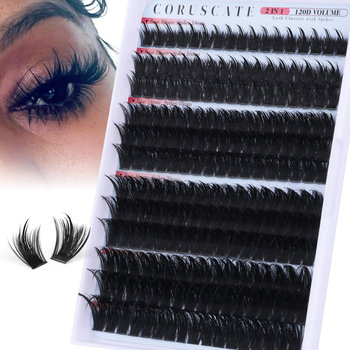 False Eyelash Clusters Spiky Wispy Mink Volume for Dramatic Eye Look