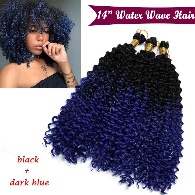 Water Wave Crochet Hair Extensions - Deep Curly Synthetic Braids, Multiple Lengths & Colors