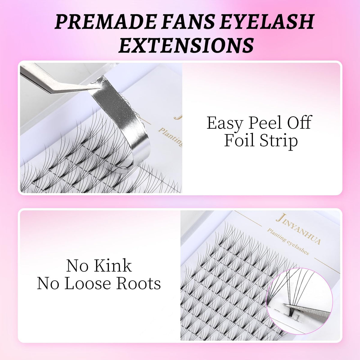 Premade 5D Eyelash Fans Extension - Hand-Made Mink Look, 10mm, Pack of 1