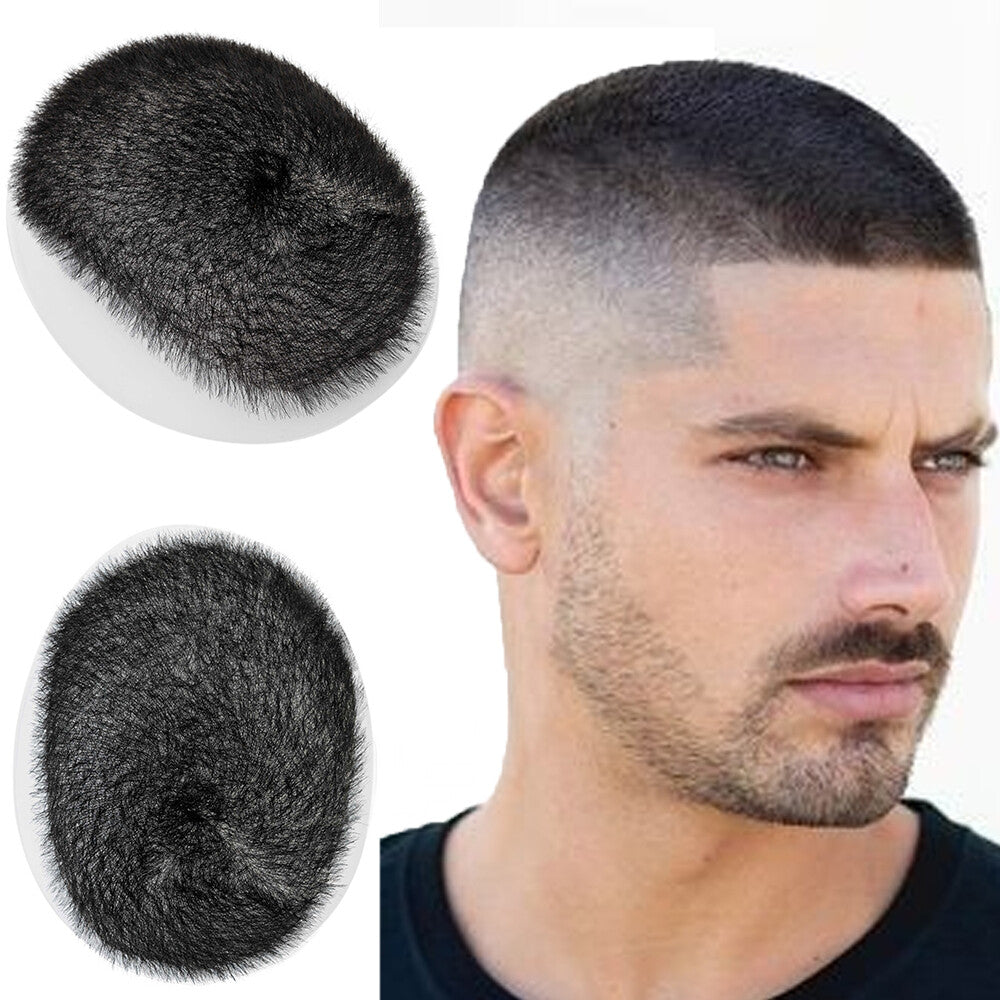 Men's Toupee Hairpiece Replacement System with Thin Skin PU Base, 13x18 cm / 15x20 cm