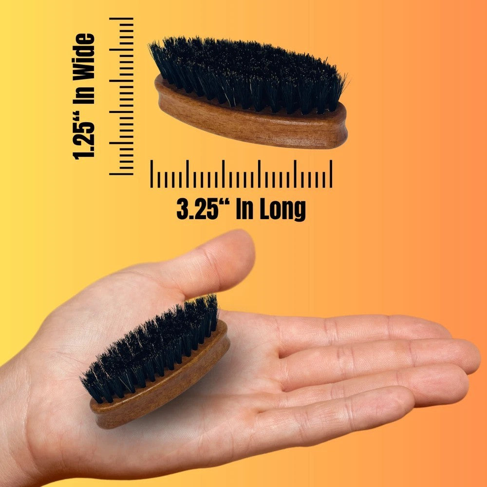 Travel Beard Brush & Comb Set - Mini Wooden Boar Bristle Grooming Kit
